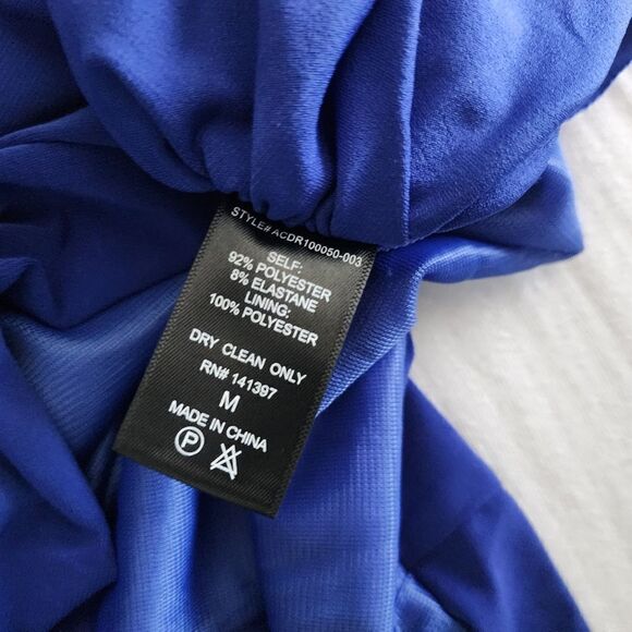 ASTR THE LABEL rushed sides twist drape  front blue persian jewel dress - Picture 10 of 13